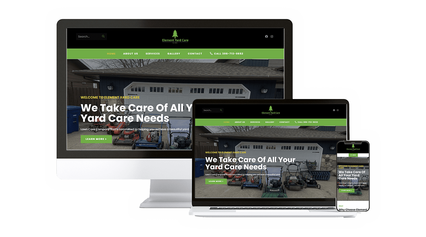 element yard care web design